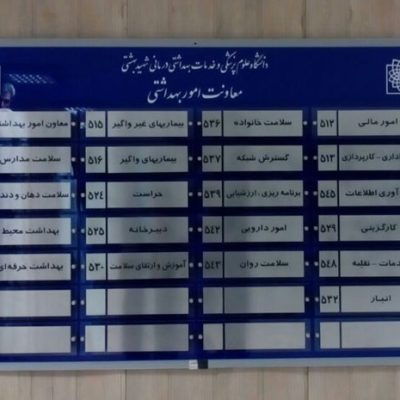 تابلو راهنمای طبقات (دانشگاه شهید بهشتی)